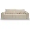 Image de Canapé droit convertible giorgio 3 places tissu bouclette taupe