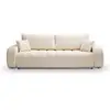 Image de Canapé droit convertible belem 3 places tissu bouclette écru
