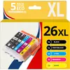 Image de 123consommables - 26xl - Pack 5 Cartouches D'encre Compatibles Avec Epson Pour Epson Expression Prem
