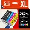 Image de Pack 5 Cartouches Compatibles Canon Pgi-525/cli-526