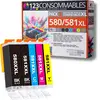 Image de 123consommables - 580xxl 581xxl - Cartouches D'encre Compatible Avec Canon 581 580 Xxl Pour Ts8150 T