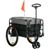 Image de 2 en 1 remorque de vélo remorque cargo 20 pouces pneu pneumatique remorque de transport de vélo 40 kg poids de charge 130 x 64 x 64