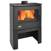 Image de Poêle à bois Chinon 85kW acier émaillé GRIS ARGENTE GODIN - 362113GRISARG