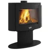 Image de Poêle à bois - COGGIA 1 VITRE SUR PIED - Finition noire - Double combustion - Compatible RT2012