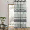 Image de Voilage Organza rayures horizontales tissées Noir 140x240 cm