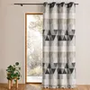 Image de Rideau jacquard motif triangles Gris clair 140x260 cm