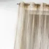 Image de Voilage organza rayures verticales tissées Beige 140x260 cm