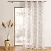 Image de Voilage organza jacquard motif de briques Beige 140x240 cm