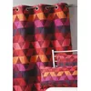 Image de Rideau vintage motif triangle Coloris Bordeaux
