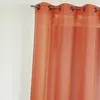 Image de Voilage uni avec rayures ton sur ton Orange corail 145x260 cm