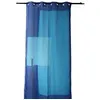 Image de HomeMaison HM69561984 Voilage en Etamine Imprimée à Motifs Graphiques Polyester Bleu 135 x 240 cm
