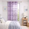 Image de Voilage coloré rayures horizontales Violet 140x240 cm