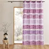 Image de Rideau occultant en jacquard à rayures horizontales Fuchsia 140x260 cm