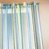 Image de Voilage en organza jacquard à rayures verticales Bleu Pétrole 140x260 cm