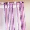 Image de Voilage en organza jacquard à rayures verticales Prune 140x260 cm