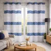 Image de Voilage jacquard motifs bleus Bleu 140x240 cm