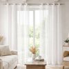 Image de Voilage Homemaison Rayures Brodées 145 X 260 Cm Blanc Polyester