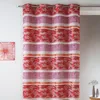 Image de Rideaux en jacquard à rayures horizontales Rouge Orangé 140x260 cm