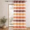 Image de Voilage organza à fines rayures horizontales colorées Marron chocolat 140x240 cm