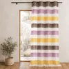 Image de Voilage organza à fines rayures horizontales colorées Violet parme 140x240 cm