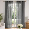 Image de Voilage poly-lin uni fluide Gris anthracite 140x240 cm