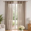 Image de Voilage poly-lin uni fluide Gris 140x240 cm