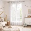 Image de Voilage enfant motifs feuilles volantes Gris clair 140x260 cm