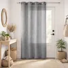 Image de Voilage uni avec fils de lurex Gris clair 140x240 cm