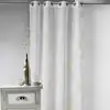 Image de Voilage En Etamine Brodé Ronds Fils Lurex Brillants