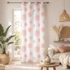 Image de Voilage motif rond impression magnétique Orange corail 140x240 cm