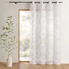 Image de Voilage organza jacquard motif ronds Ivoire 140x240 cm