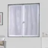 Image de Paire de petits voilages motif argent Blanc 80x160 cm