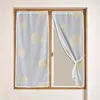 Image de Paire de petits voilages brodés à gros ronds en fils lurex Doré 60x160 cm