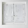 Image de Paire de petits voilages à remonter en étamine imprimée Blanc 045x160 cm