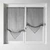 Image de Store Voilage Fantaisie en Etamine à Pointes Gris clair 60x130 cm