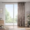 Image de Rideau taupe en shantung brodé ronds mêlés Taupe 140x260 cm