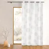 Image de Rideau taffetas motif de ronds argentés Blanc 140x260 cm