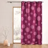 Image de Rideau taffetas motif de ronds argentés Prune 140x260 cm