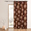 Image de Rideau taffetas motif de ronds argentés Marron chocolat 140x260 cm