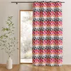 Image de Rideau jacquard tamisant motifs triangles Orange 140x260 cm