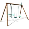 Image de Portique en bois rond 3 agrès avec face à face PACCO