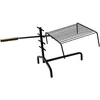 Image de Support crémaillère avec grille PVM - Hauteur 36 cm - Acier noir et manche en bois