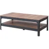 Image de Table basse industrielle INDUSTRIE - Effet bois et noir mat - L 117 x l 59 cm - Pieds métal