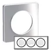 Image de Plaque Schneider Odace Touch Alu Brossé 3 Postes - SCHNEIDER - Schneider Odace - Plaque - Aluminium - 3 Postes