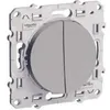 Image de Double Poussoir Alu - SCHNEIDER - Odace - 2 boutons - Filaire - 10A