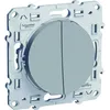 Image de SCHNEIDER ELECTRIC Double interrupteur ou double va et vient Odace aluminium 230 V