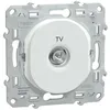 Image de Prise Ovalis - Blanc - Prise TV Simple - 2P+T - Intérieur