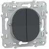 Image de Double interrupteur va-et-vient 10A anthracite - Ovalis - Schneider