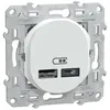 Image de Double chargeur USB A+C 12W blanc - Ovalis - Schneider Electric