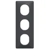 Image de Plaque - SCHNEIDER - Ovalis - Triple verticale - Anthracite - 17mm dépaisseur
